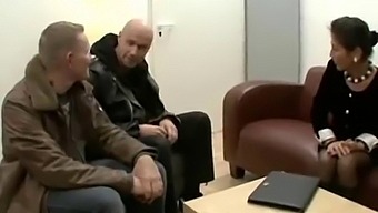 A Mature German Office Worker Indulges In Threesome With Two Cocks