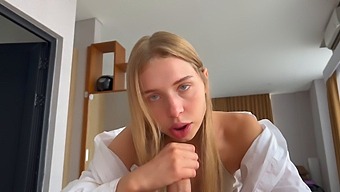 Petite Russian Schoolgirl Gives A Sloppy Blowjob In Hd