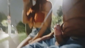 Exciting Handjob Encounter With A Sexy Woman On A Bus Stop!