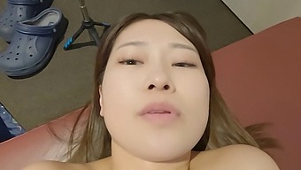Petite Japanese Beauty Satisfies Cravings In A Cafe