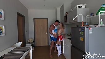 Cheerleader Gets Doggy Style Fucked Before Basketball Game