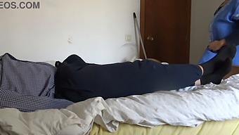 A Muslim Housekeeper Is Startled Upon Encountering A Large Ebony French Phallus