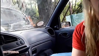 Public Road Blowjob From A Busty Blonde Milf