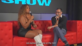 Carla Morelli In Juan Bustos’ Show, Big Ass Ebony Takes Two Big Cocks In A 3 Woman Fuck Fest